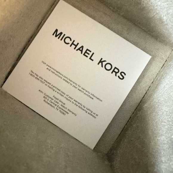 Michael Kors Janelle Watch Silver MK Logo Dial Aqua Blue Sili… NIB - Picture 13 of 13